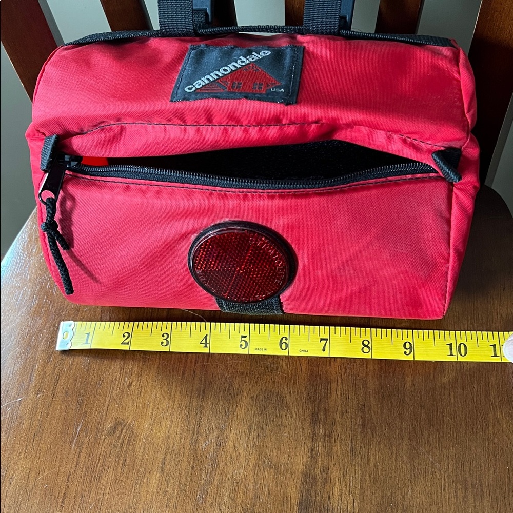 VTG Cannondale Bike Seat Bag RED Nylon Saddle + new combination travel lock - Picture 5 of 8